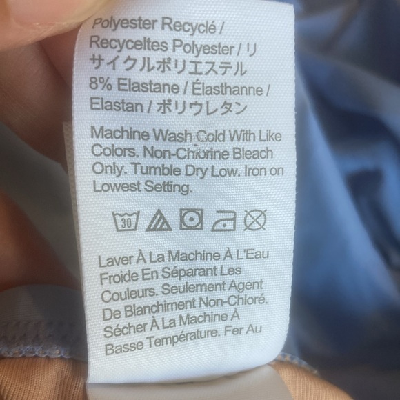 Reimagined by J Crew ruched bandeau one piece bathing suit in Pale Seascape - Picture 11 of 15